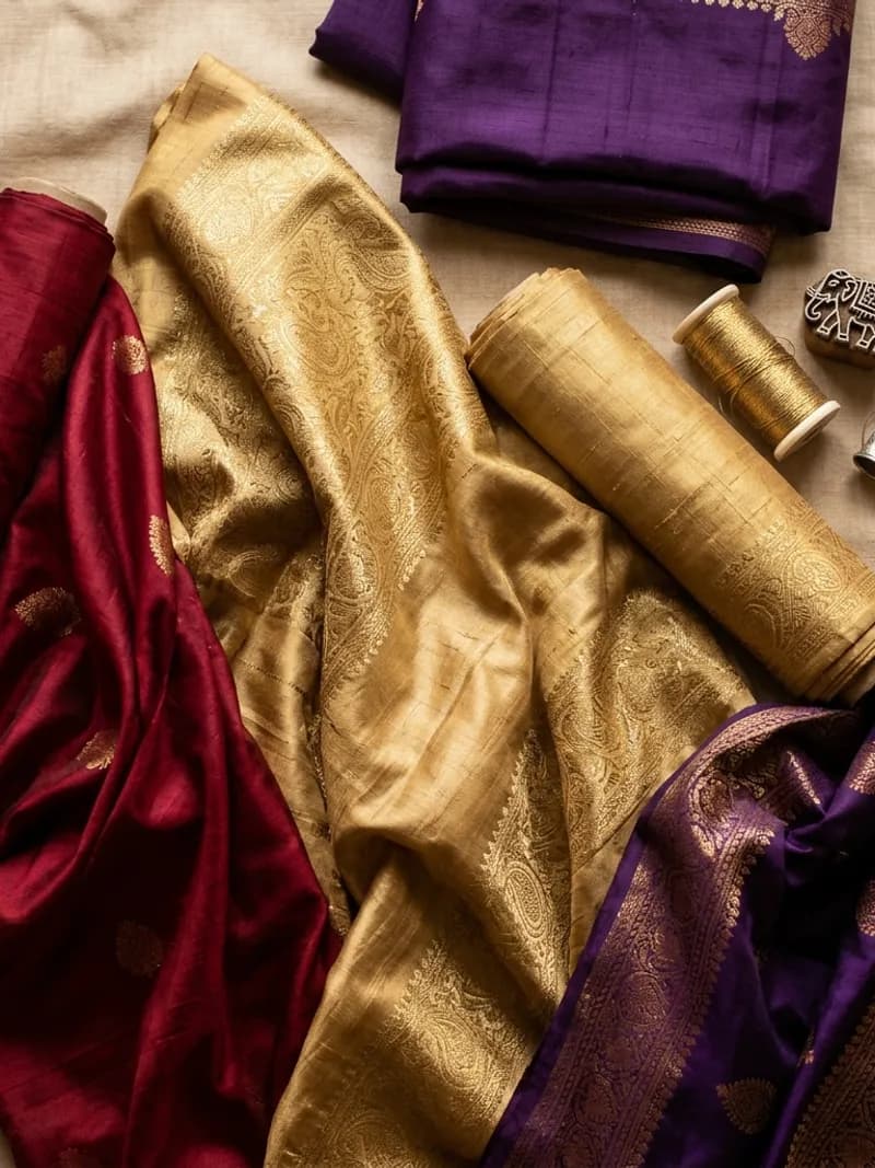 Golden Tussar Raw Silk